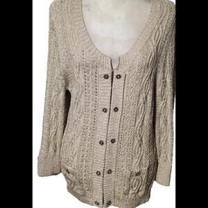 (Gb20) White House Black Market Gold Tone Sweater, L